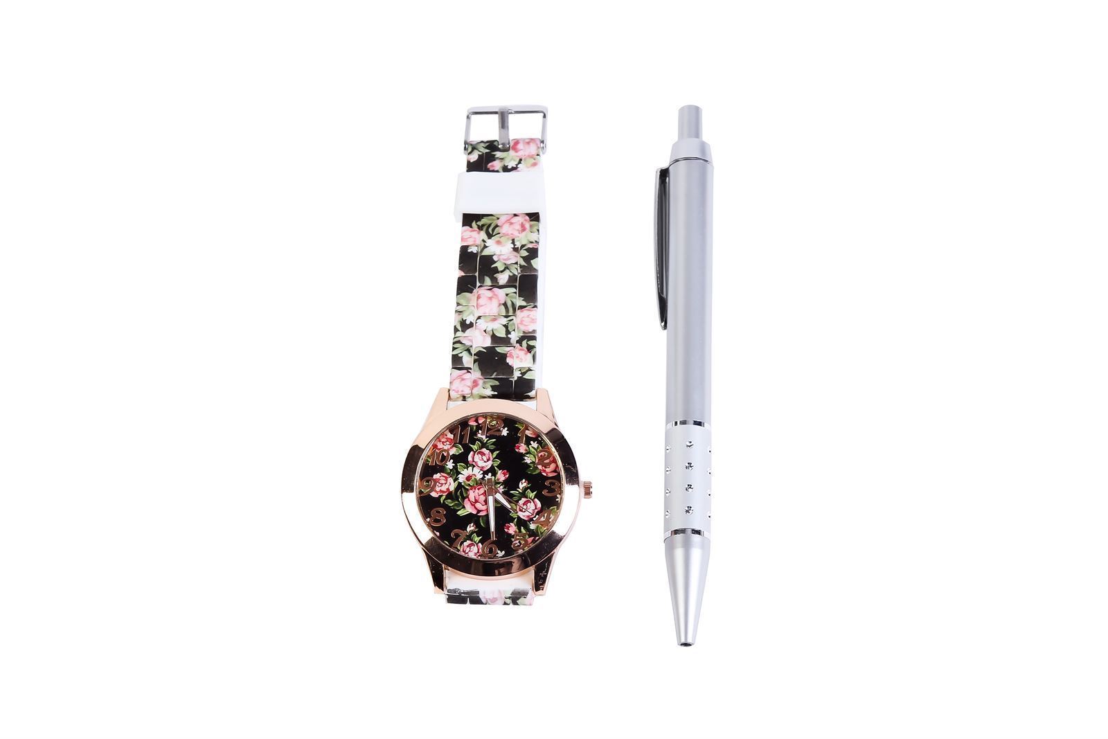 2705 - RELOJ FLORAL EN CAJA DE REGALO + BOLÍGRAFO - Imagen 5