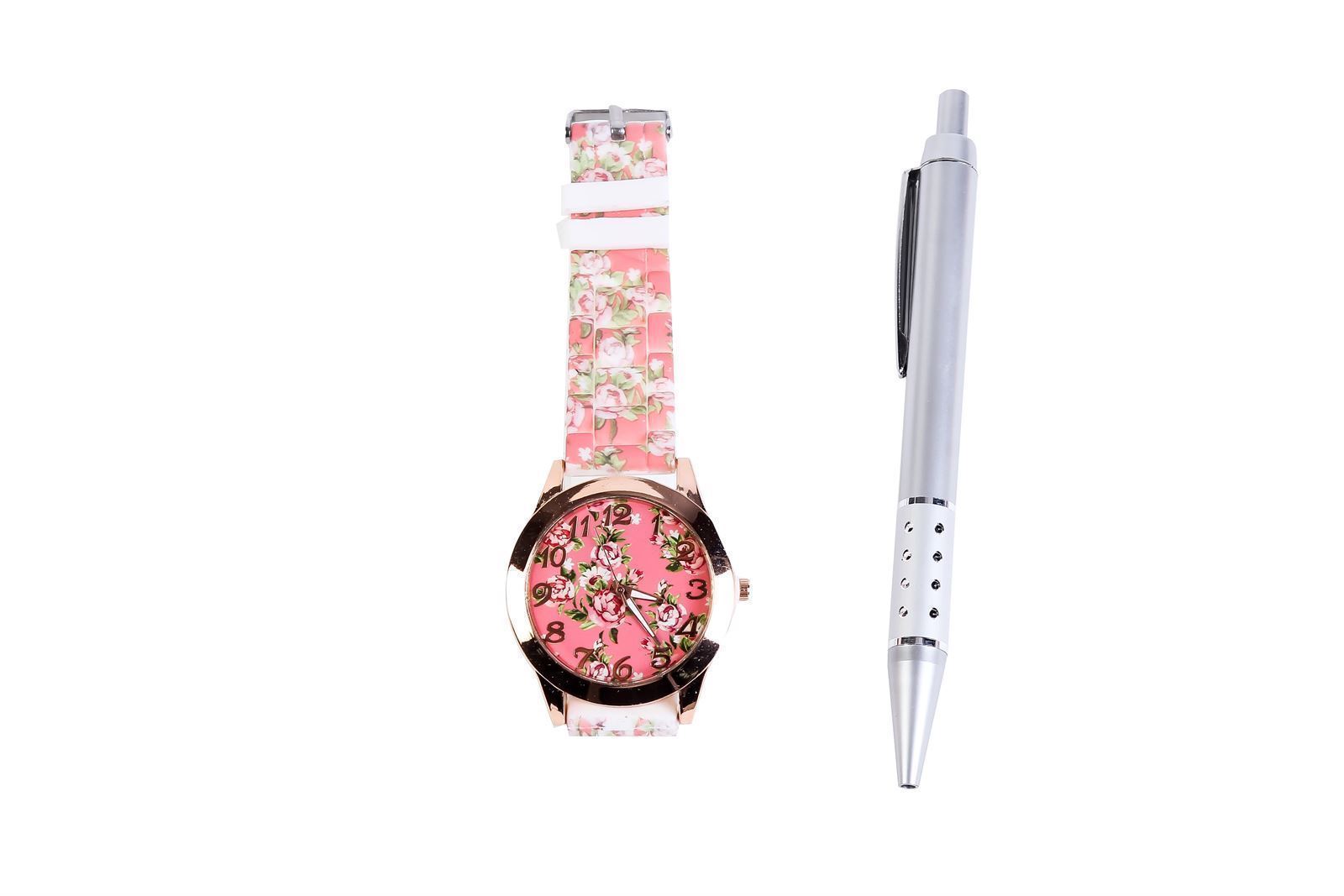 2705 - RELOJ FLORAL EN CAJA DE REGALO + BOLÍGRAFO - Imagen 6