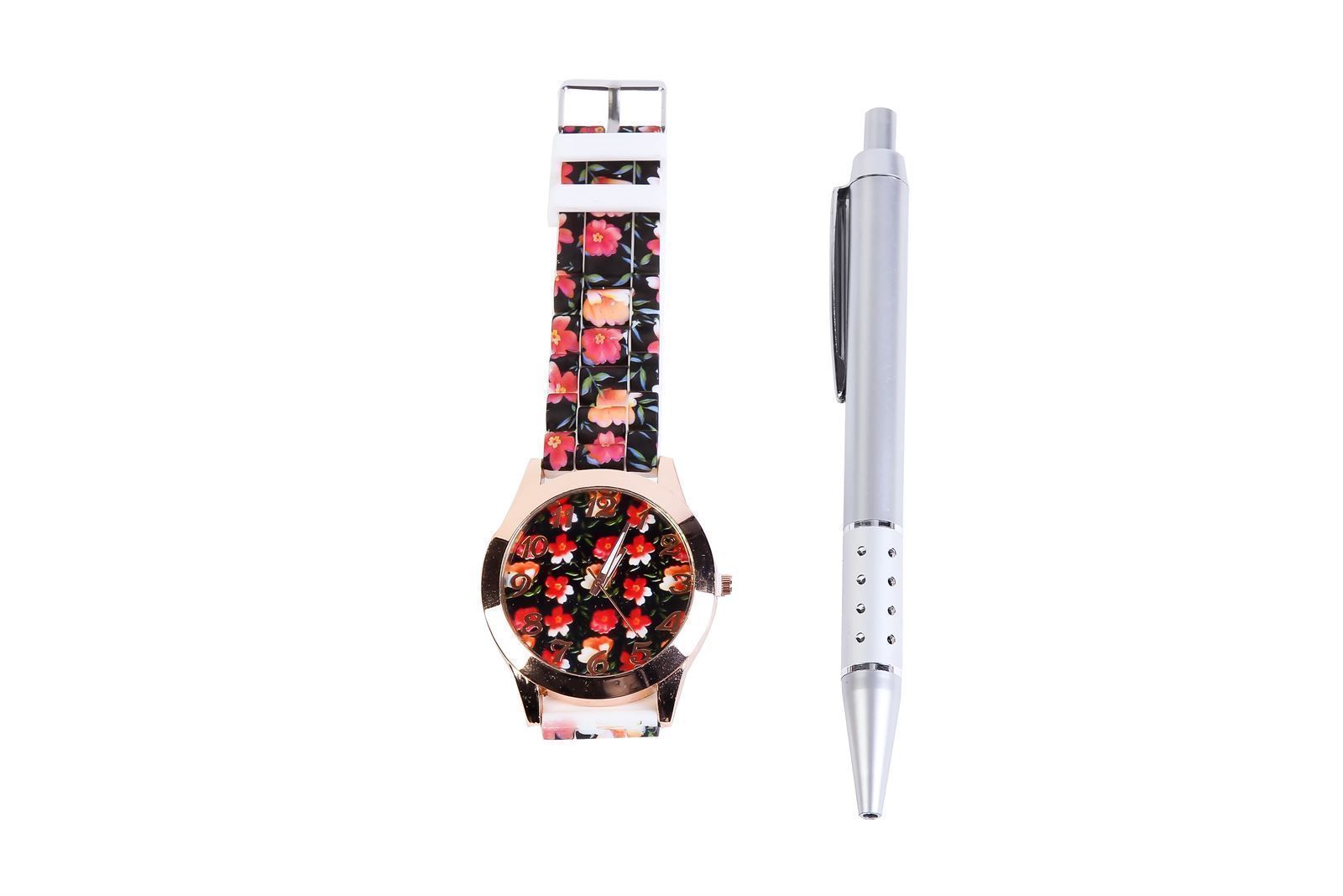 2705 - RELOJ FLORAL EN CAJA DE REGALO + BOLÍGRAFO - Imagen 9